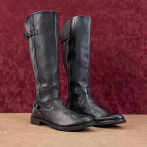 Ecco Black Leather Combat Boots